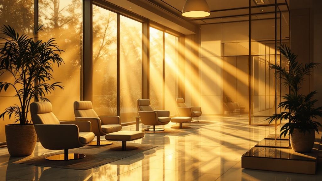 Empty clinic waiting room